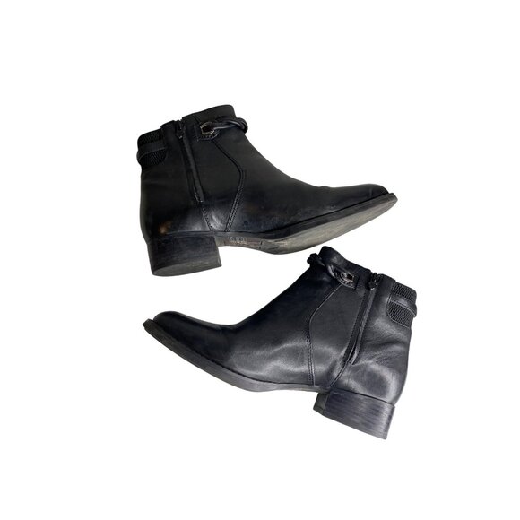 Ariat Black Leather Ankle‎ Boots With Braided Strap Detail & Side Zipper Closure - Picture 5 of 7